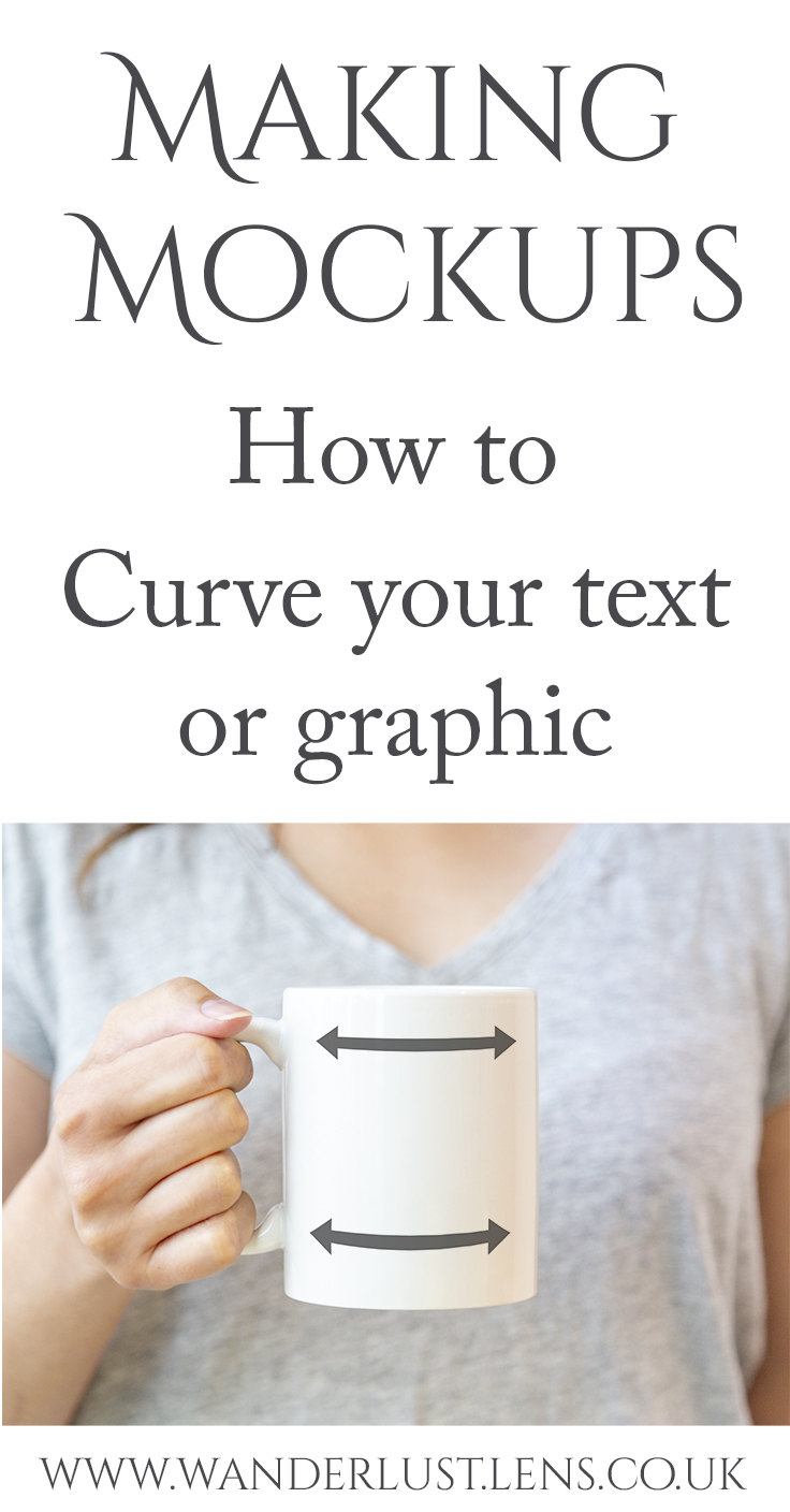 Curve your artwork around a mug in a mockup photo